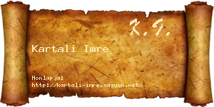 Kartali Imre névjegykártya